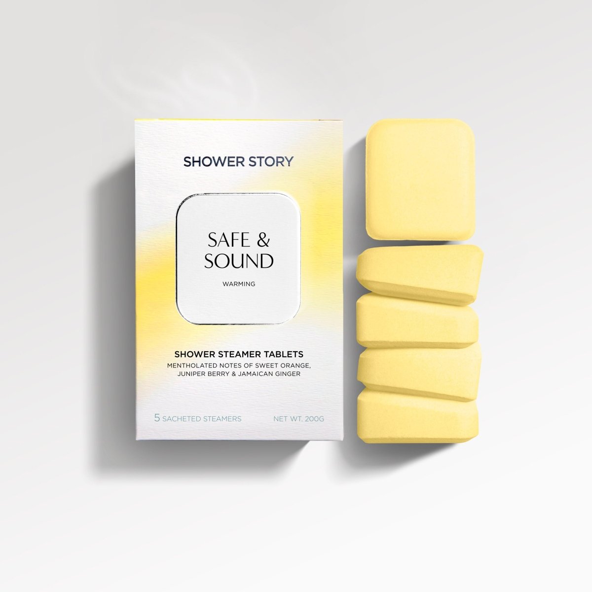 SHOWER STORY_[NEW] SAFE & SOUND – Signature Warming Orange Shower Bombs_Shower Steamer Daily Set_SSSNSDX5