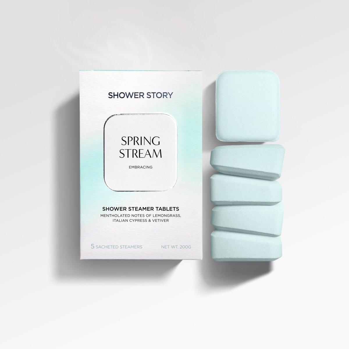 SHOWER STORY_SPRING STREAM – Signature Embracing Lemongrass Shower Bombs_Shower Steamer Daily Set_SSSSDX5